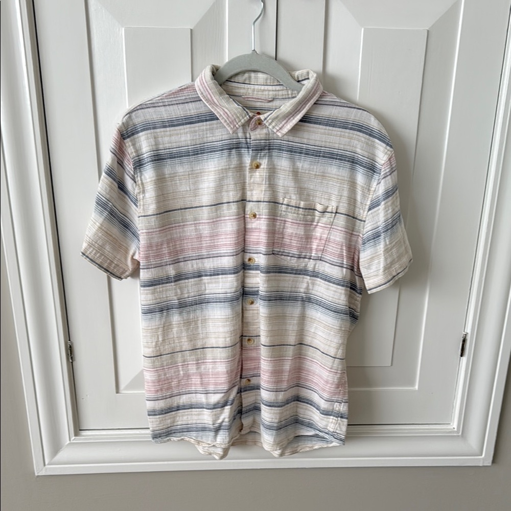 Marine Layer Pink and Blue Casual Button Down Shirt